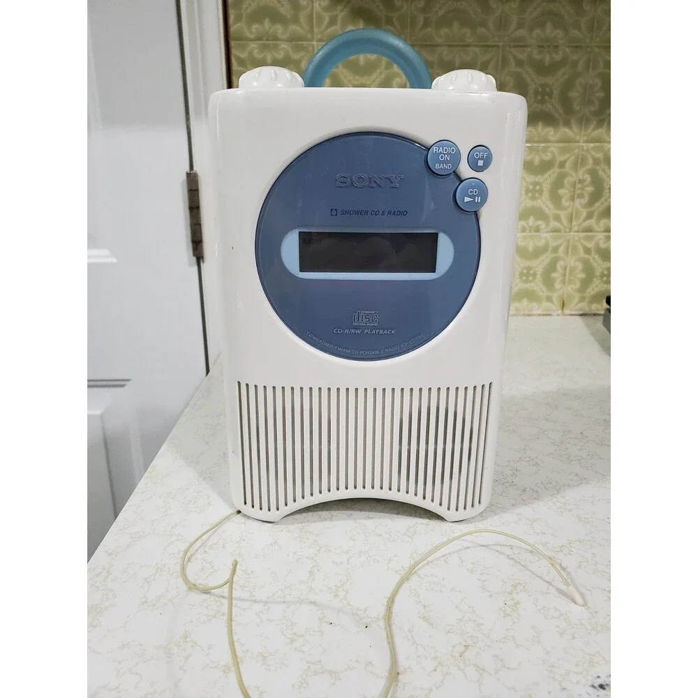 Sony ICF-CD73V Shower AM/FM Radio/CD Player Tested and Working